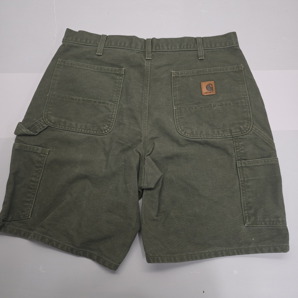 Carhartt B25 MOS Canvas Carpenter Shorts Moss Green Mens 34 Workwear Utility